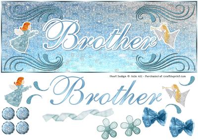 Winter Angels Brother Dl Card with Optional Embellishments.