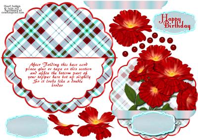 Over the Edge Rocker Roses and Tartan Card Sheet
