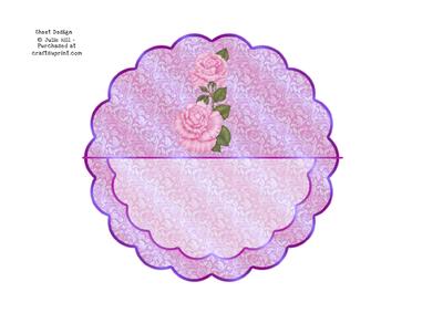 Over the Edge Rocker Pink Roses and Purple Inser