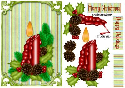 Christmas Candle Fancy Frame Topper
