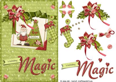 Holiday Magic Santa Picture Frame with Decoupage