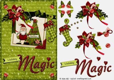 Deeper Holiday Magic Santa Picture Frame with Decoupage