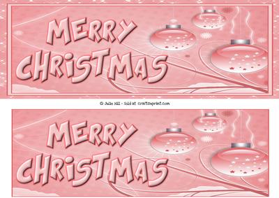 Pink Ornaments Merry Christmas Dl Card