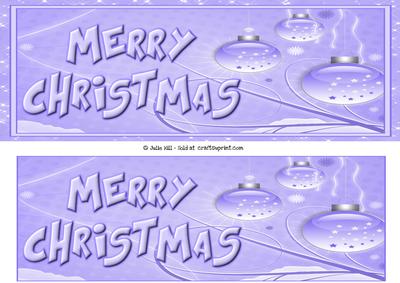Mauve Ornaments Merry Christmas Dl Card