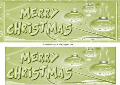 Green Ornaments Merry Christmas Dl Card