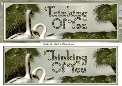 Two Swans Thinking of You Dl Card