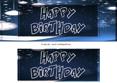 Happy Birthday Winter Night Scene Dl Card