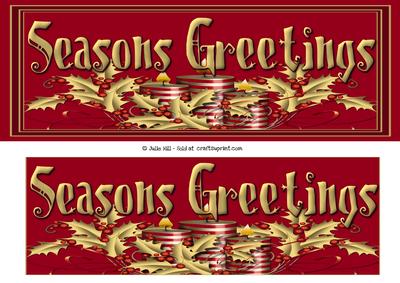 Seasons Greetings Candle Ornament Dl Card