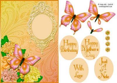 Floral Butterfly in Peach