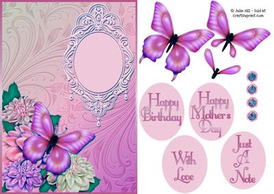 Floral Butterfly in Purple