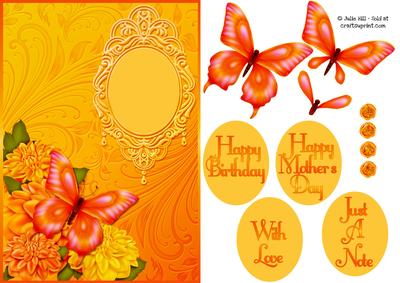 Floral Butterfly in Orange
