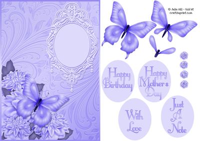 Floral Butterfly in Lilac