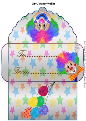 Clown and Balloons Money Gift Wallet