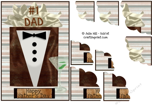 Happy fathers day tuxedo corner quad stacker card