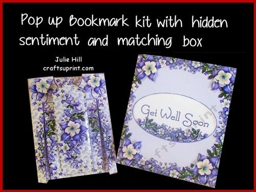 Pop up columbine floral bookmark card kit with hidden sentiment