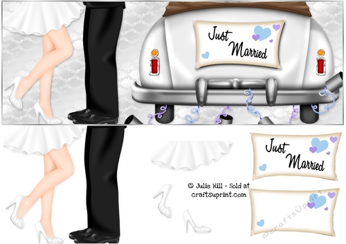 DL just married couple Mr and Mrs wedding card