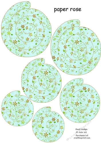 Summer minty floral paper roses.