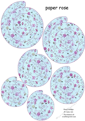 Summer blues and purples floral paper roses