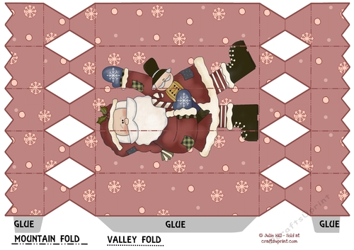Primitive santa and nutcracker red Christmas cracker