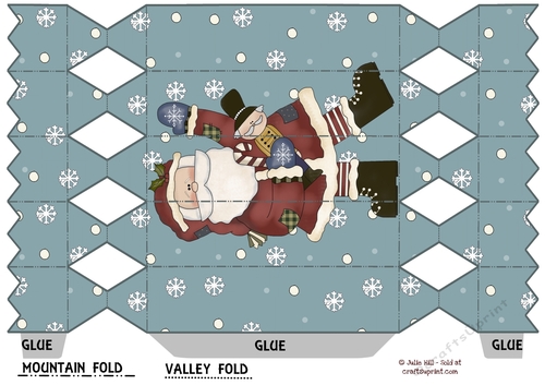 Primitive santa and nutcracker blue Christmas cracker