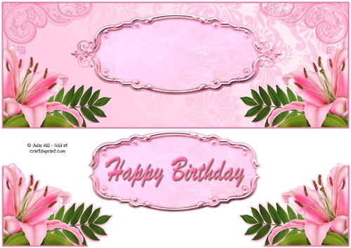 Lily corner happy birthday DL card