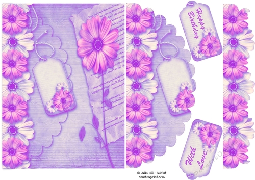 Floral elegance pastel lilacs mock envelope card