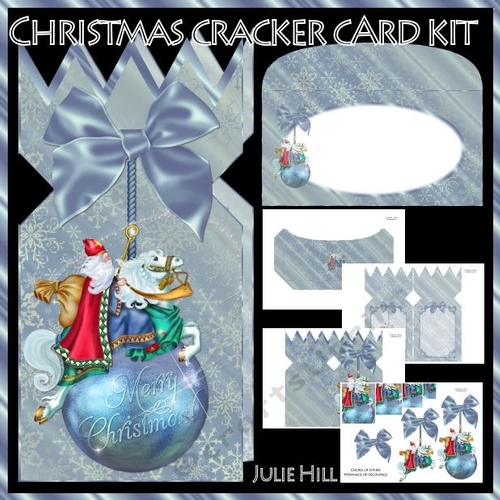 Christmas cracker santa bauble card kit