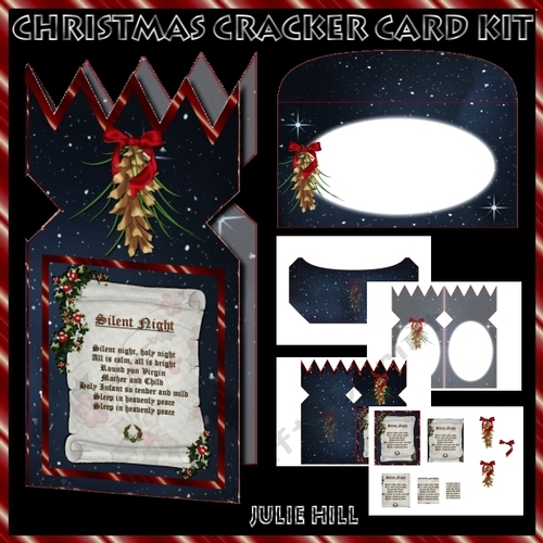 Christmas cracker card kit Silent Night