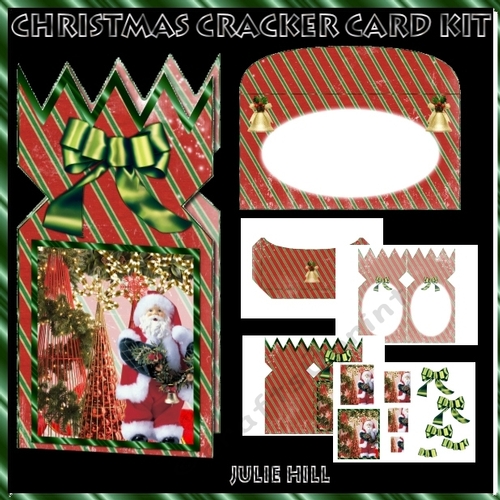 Christmas cracker card kit santa and decorations