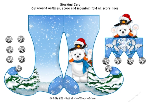 Christmas pals Christmas stocking card sheet