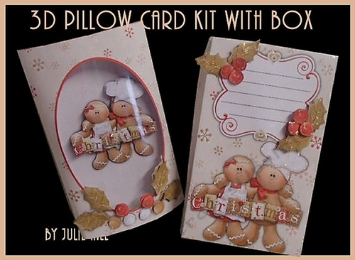 3D pillow card kit Christmas Gingers with matching box