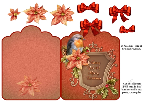 Robin Merry Christmas scalloped top card