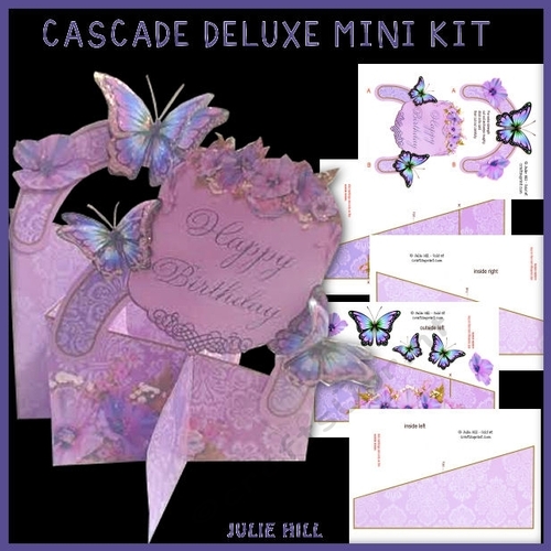Lavender butterfly and floral Happy Birthday cascade deluxe mini kit