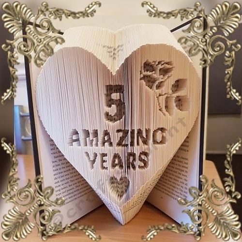 5 amazing years heart with rose