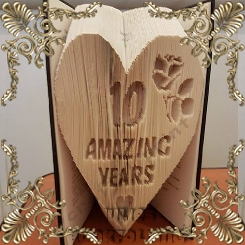 10 amazing years heart with rose