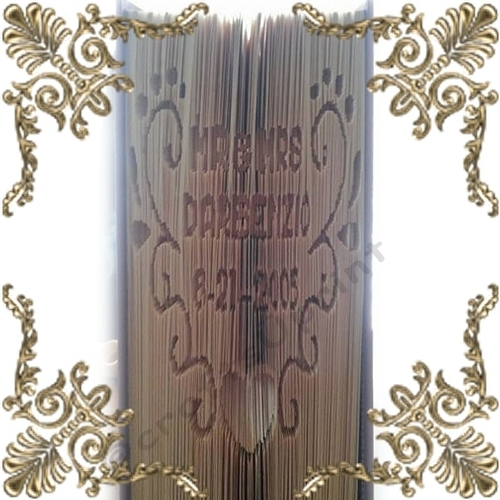 Mr heart Mrs book folding pattern