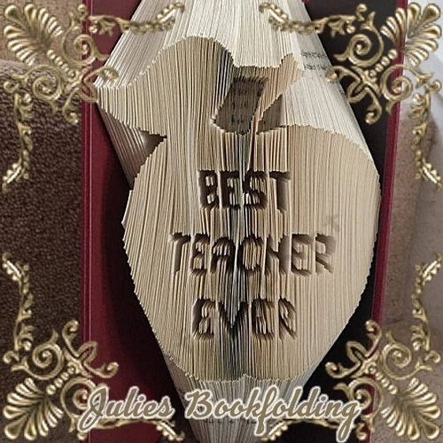 Best teacher ever apple book folding pattern