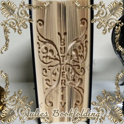 Butterfly in wings book folding pattern