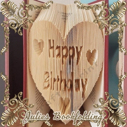 Birthday heart book folding pattern