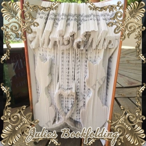Mr and Mrs Cats in love book folding pattern