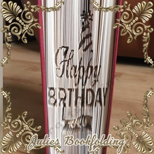 Happy birthday 5 book folding pattern