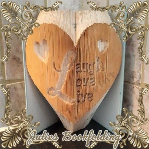 Laugh love live heart combi book folding pattern