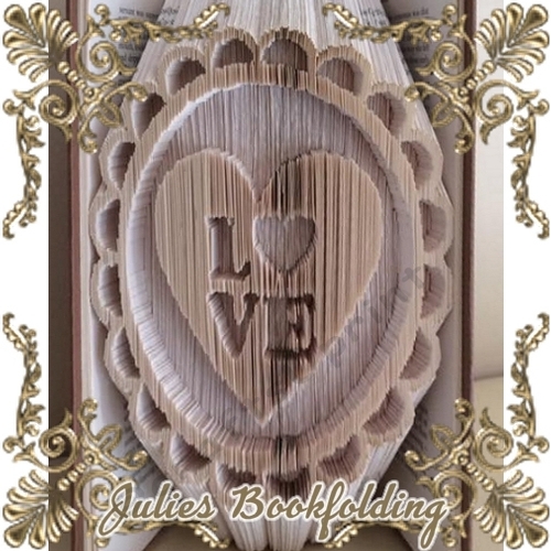Love heart circle book folding pattern
