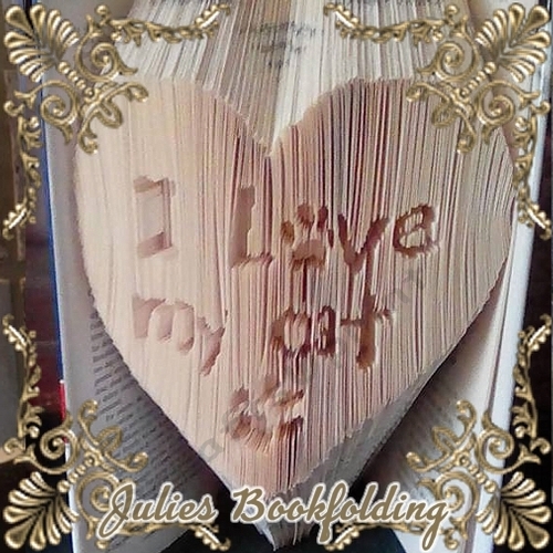 I love my cat book folding pattern