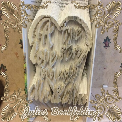 Mr and Mrs love story book folding pattern