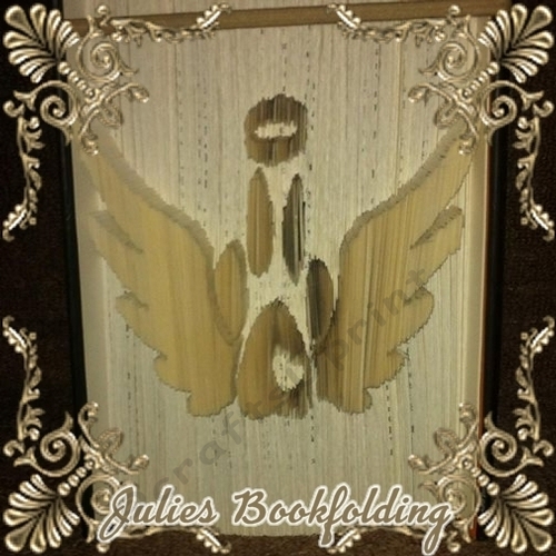 Fur baby angel cut and fold book folding pattern
