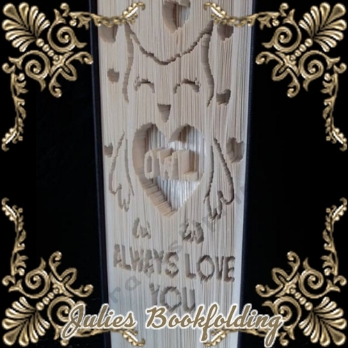 Owl always love you book folding pattern