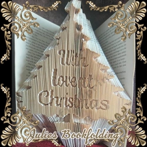 With love at Christmas tree combi book folding pattern