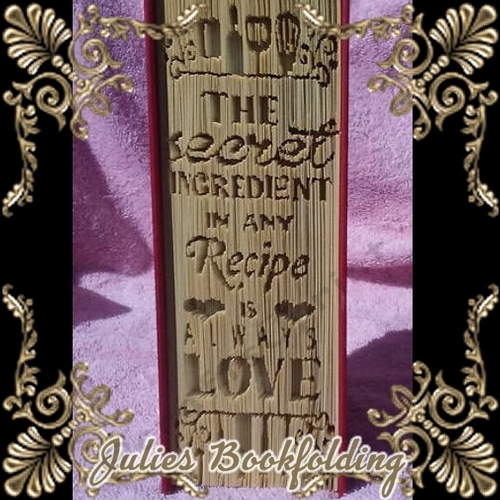 Secret ingrediant recipe book folding pattern