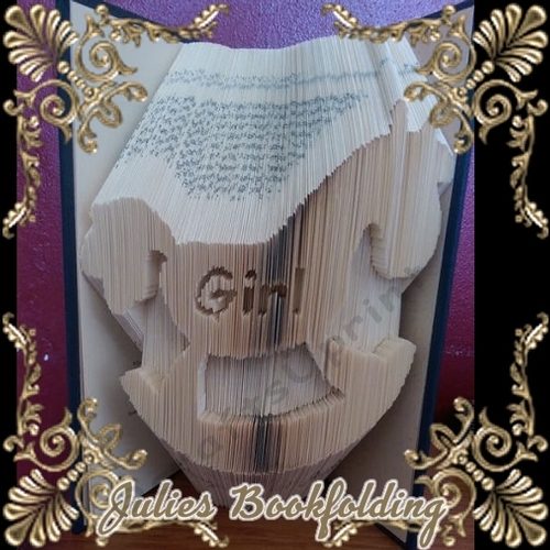 Rocking horse baby girl combi book folding pattern